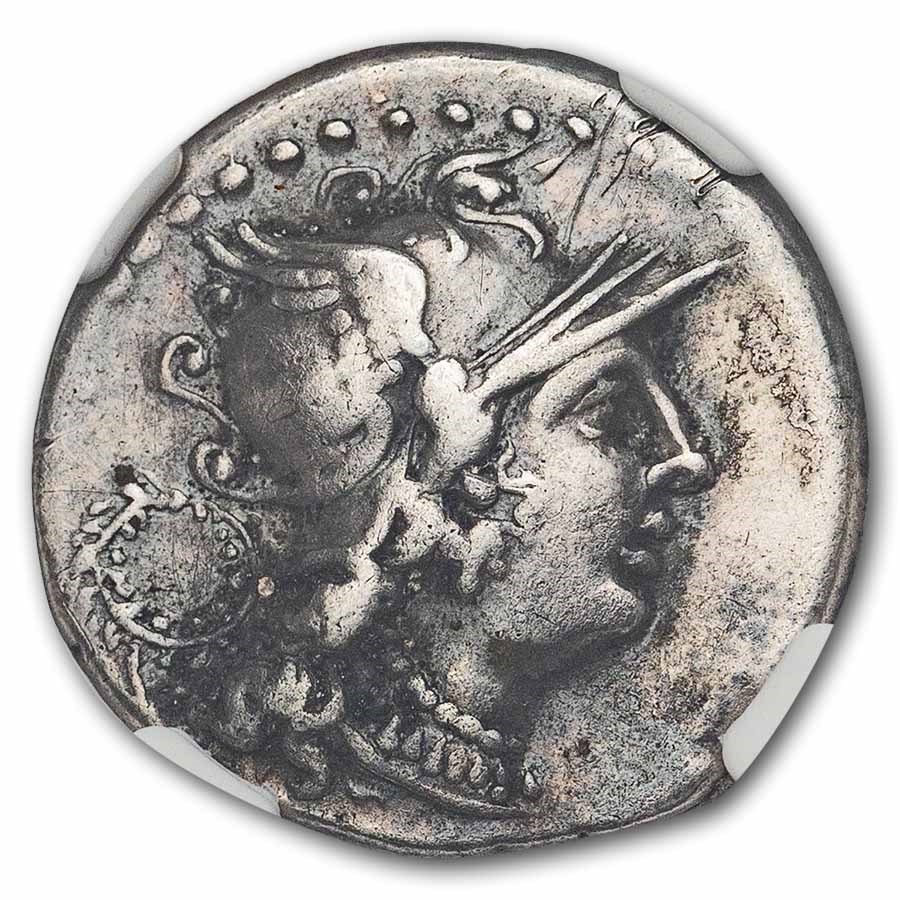 Roman Republic AR Denarius Servilius (136 BC) VF NGC (Cr-239/1)