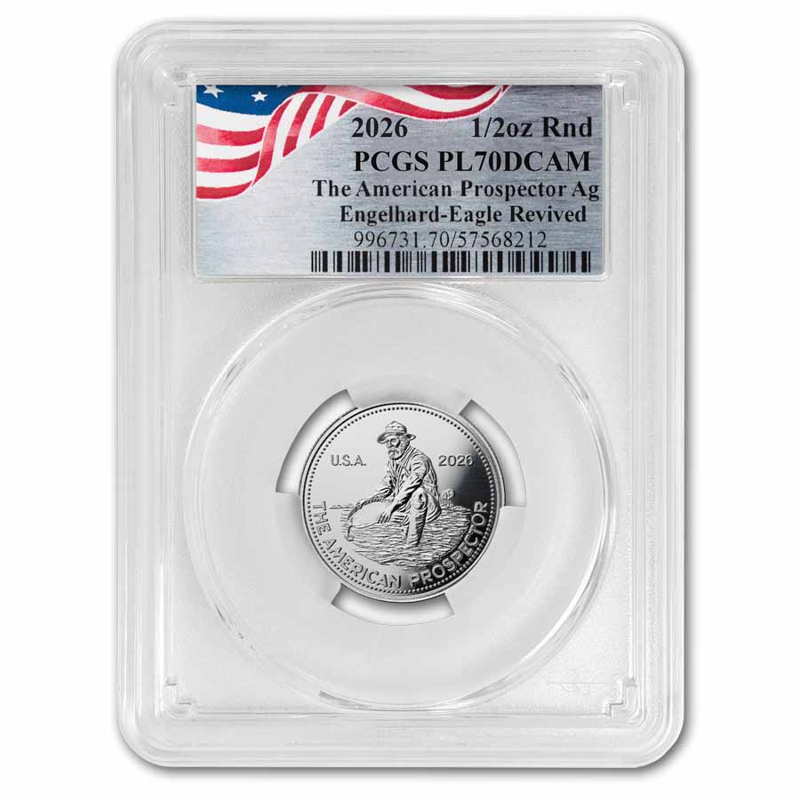 2026 1/2 oz Silver Revived Engelhard Prospector PL-70 PCGS DCAM