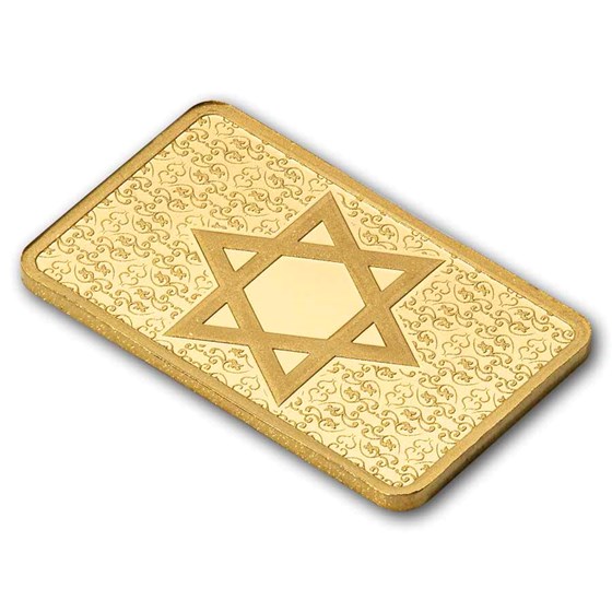 1 gram Gold Bar - PAMP Suisse Star of David