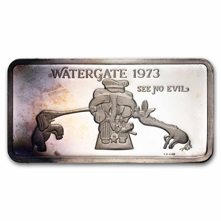 1 oz Silver Bar - Vintage Watergate 3-Bar Elephant Set