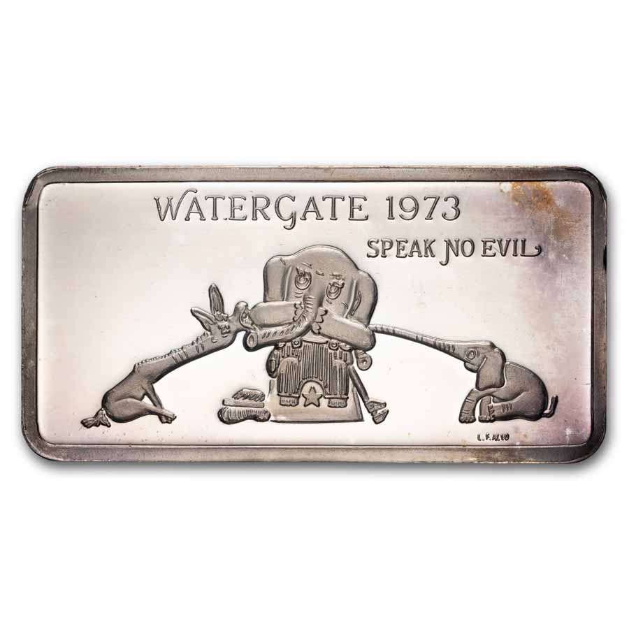 1 oz Silver Bar - Vintage Watergate 3-Bar Elephant Set