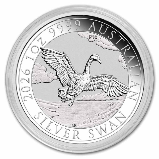 2026 Australia 1 oz Silver 10th Anniversary Swan BU