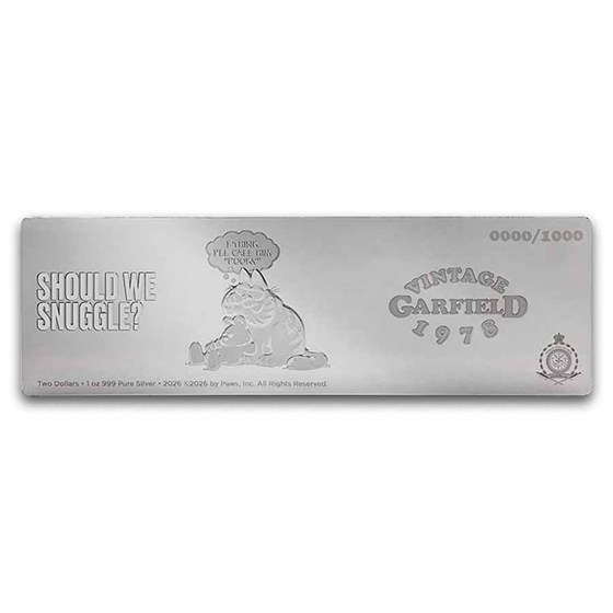 2026 Niue 1 oz Silver $2 Garfield Comics: Garfield &amp; Pooky