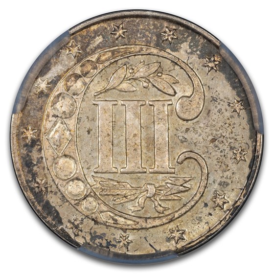 1868 Three Cent Silver MS-64+ PCGS CAC
