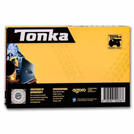 2026 Niue 1 oz Silver $2 Hasbro: Tonka Trucks Bulldozer