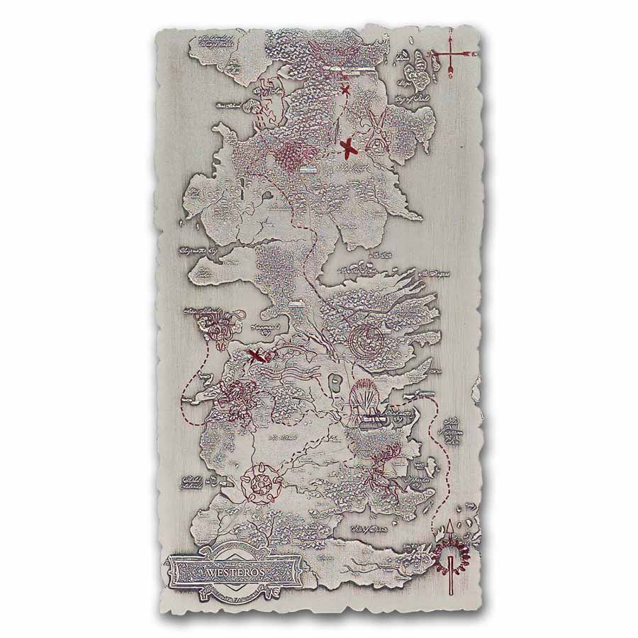 2026 Niue 5 oz Silver $10 Game of Thrones: Map of Westeros 2026 Niue 5 oz Silver $10 Game of Thrones: Map of Westeros
