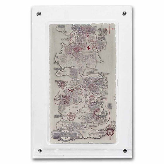 2026 Niue 5 oz Silver $10 Game of Thrones: Map of Westeros