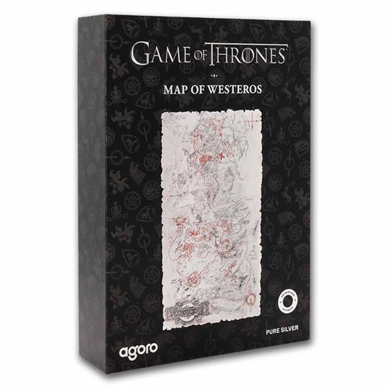2026 Niue 5 oz Silver $10 Game of Thrones: Map of Westeros