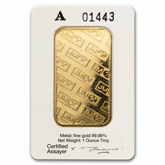 1 oz Gold Bar - Vintage Johnson Matthey (White Assay)