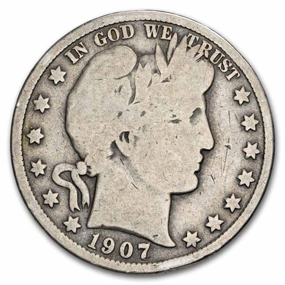 1907 Barber Half Dollar 20-Coin Roll Avg Circ