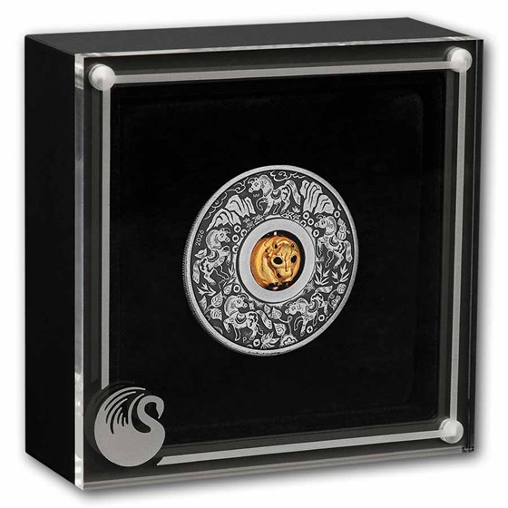 2026 Tuvalu 1 oz Silver Year of the Horse Rotating Charm Antiqued