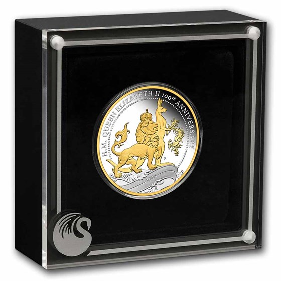 2026 AUS 1 oz Silver Gilded Queen Elizabeth II 100th Anniversary