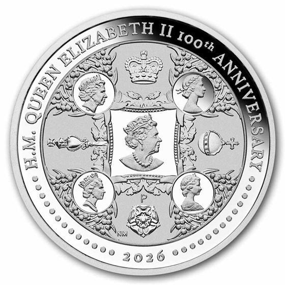 2026 AUS 3 oz Silver Queen Elizabeth II 100th Anniversary Set