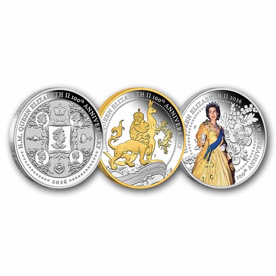 2026 AUS 3 oz Silver Queen Elizabeth II 100th Anniversary Set