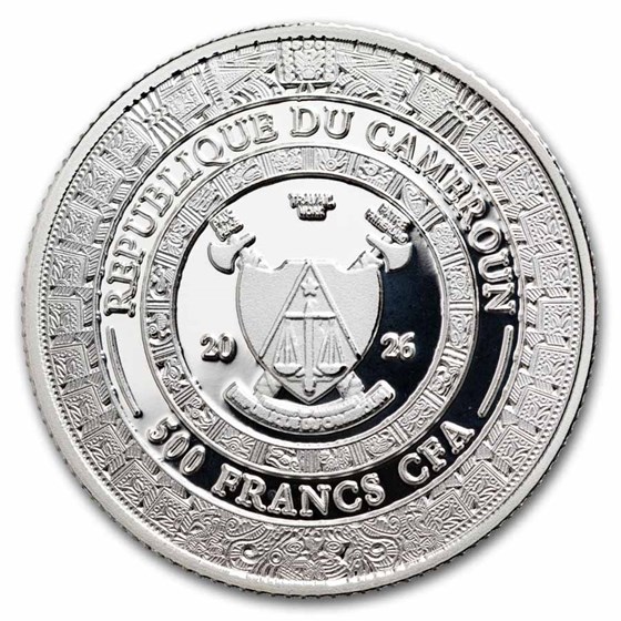 2026 Cameroon 1/4 oz Silver Mexican Cinco Grandes: Jaguar