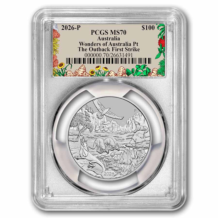 2026 AUS 1 oz Platinum Wonders of Australia-Outback MS-70 PCGS FS 2026 AUS 1 oz Platinum Wonders of Australia-Outback MS-70 PCGS FS