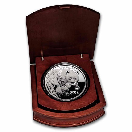 2004 China 1 kilo Silver Panda Proof (w/Box &amp; COA) Dmg Capsule