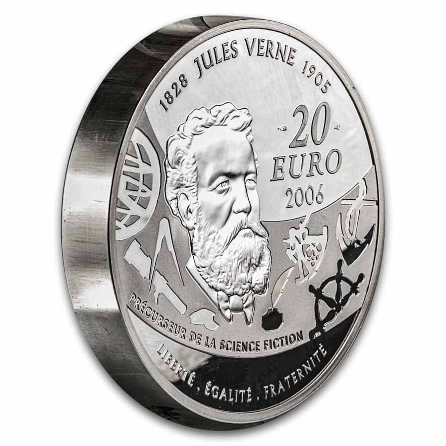 2006 France Silver €20 Jules Verne Proof (Center of the Earth)