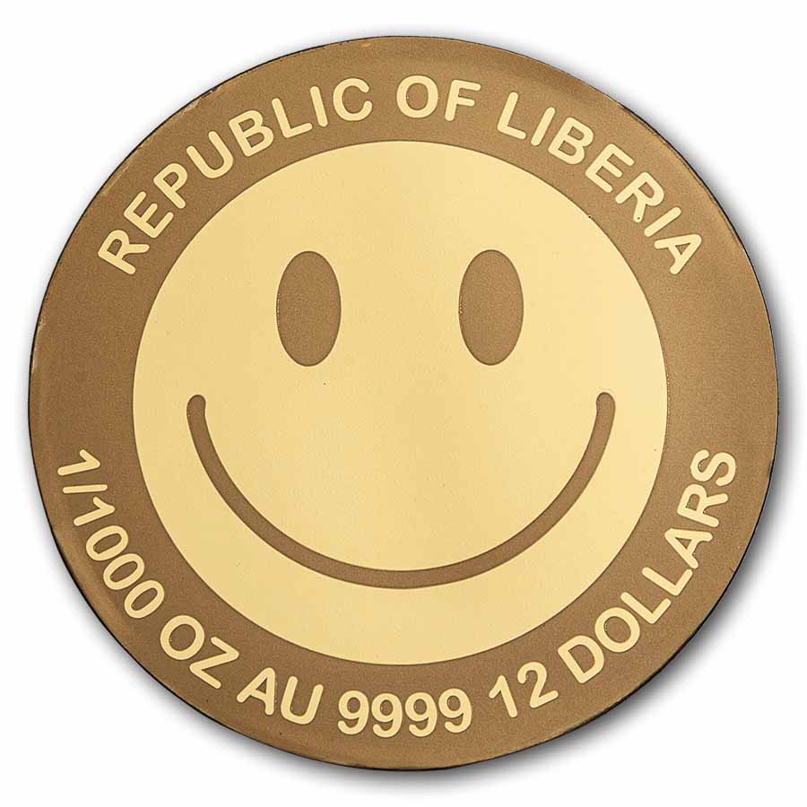 2026 Liberia 1/1000 oz Gold Smiley
