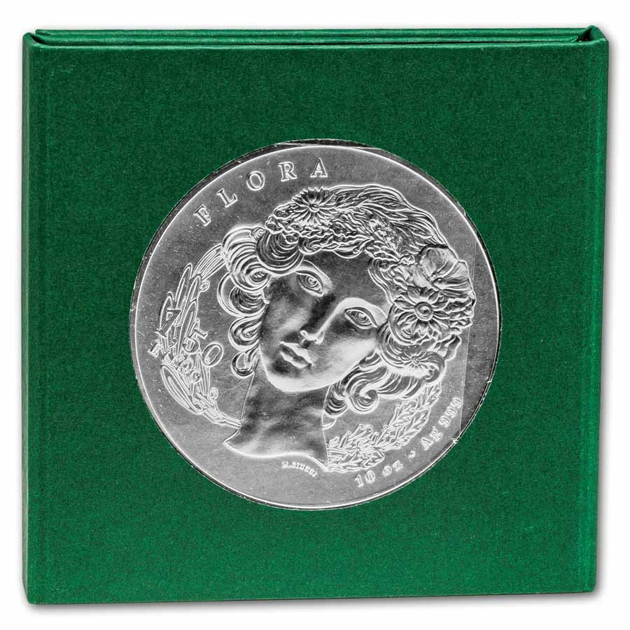 2026 Italy 10 oz Silver Flora and Fauna BU - The Lily w/ Box