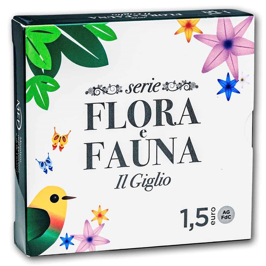 2026 Italy 10 oz Silver Flora and Fauna BU - The Lily w/ Box