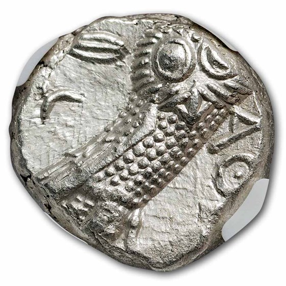 Attica Athens Silver Tetradrachm Owl (353-294 BC) Ch AU NGC 3/3