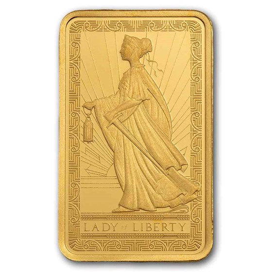 2.5 gram Gold Bar - PAMP Suisse Lady of Liberty (In Assay)