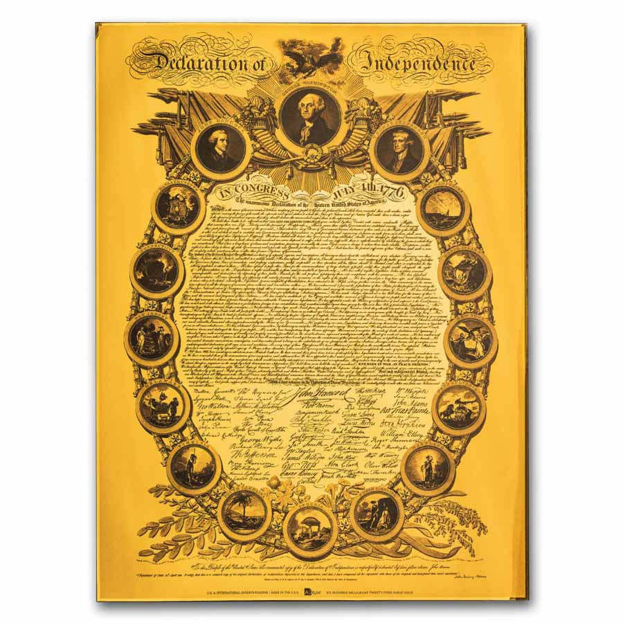 2026 600mg Gold Declaration of Independence w/ Trumbull Painting