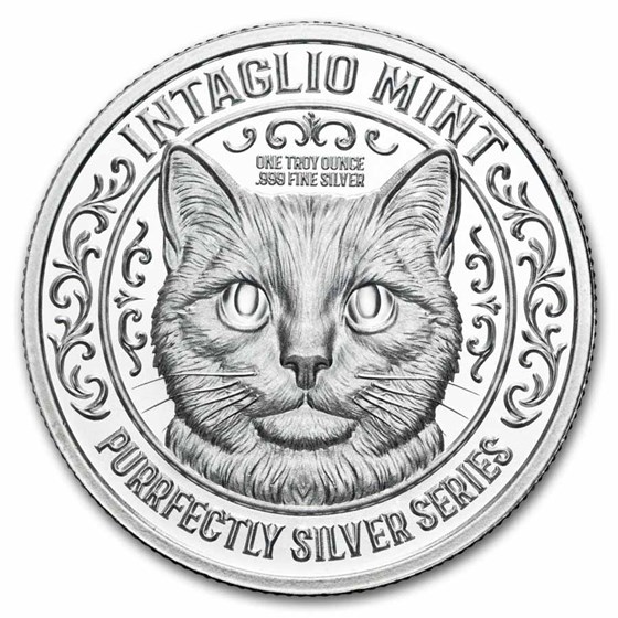 1 oz Silver Round - Cataclysmic (Purrfectly Silver Series)