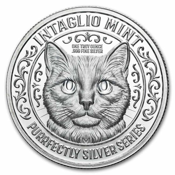 1 oz Silver Round - Two Sleeping Cats (Purrfectly Silver Series)