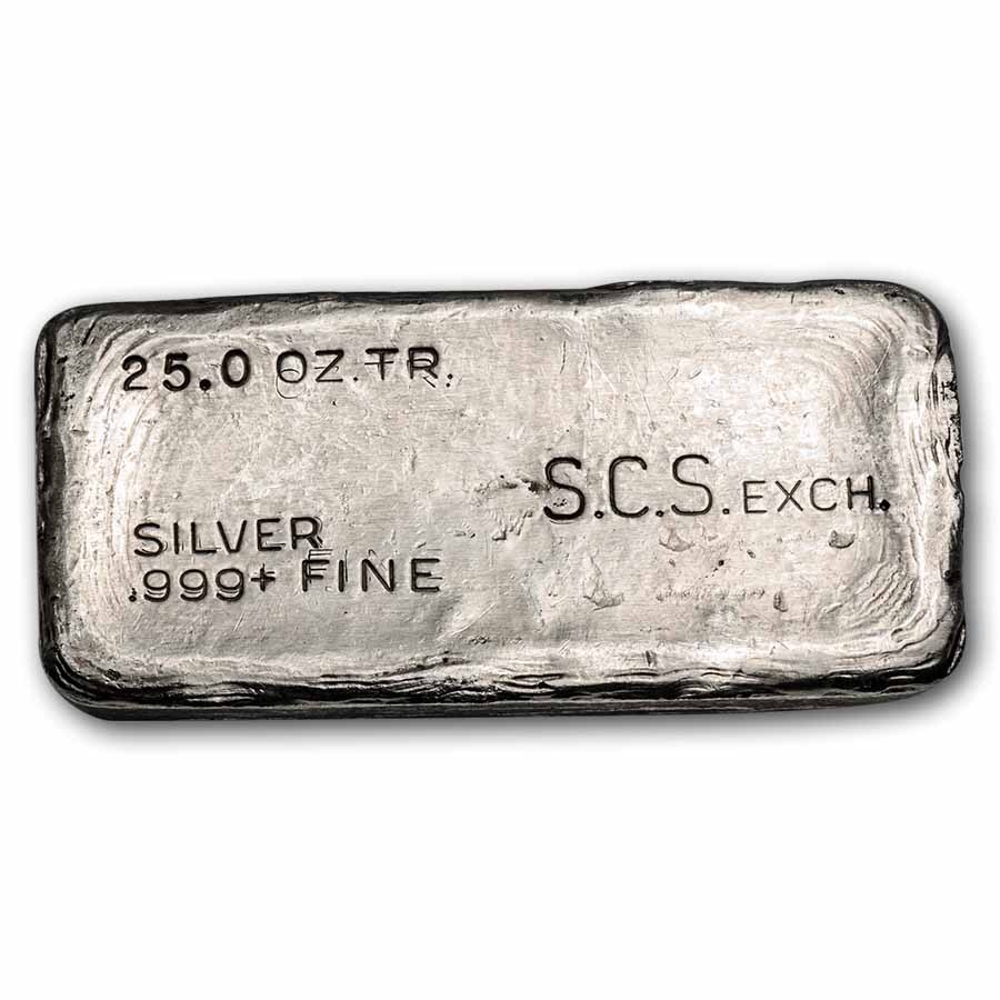 25 oz Silver Bar - Vintage S.C.S. Exchange