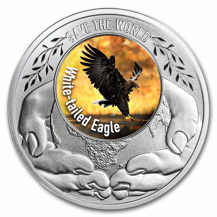 2026 Rep. of Cameroon Silver Save the World: White-Tailed Eagle