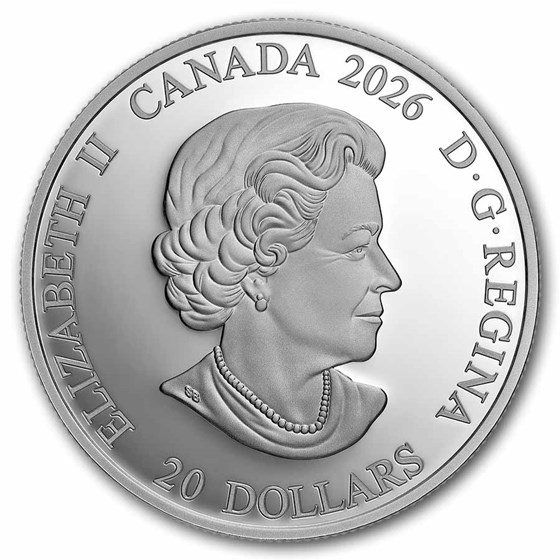 2026 RCM 1 oz Ag $20 Crown Jewels 100th Anniv. of the Birth QEII
