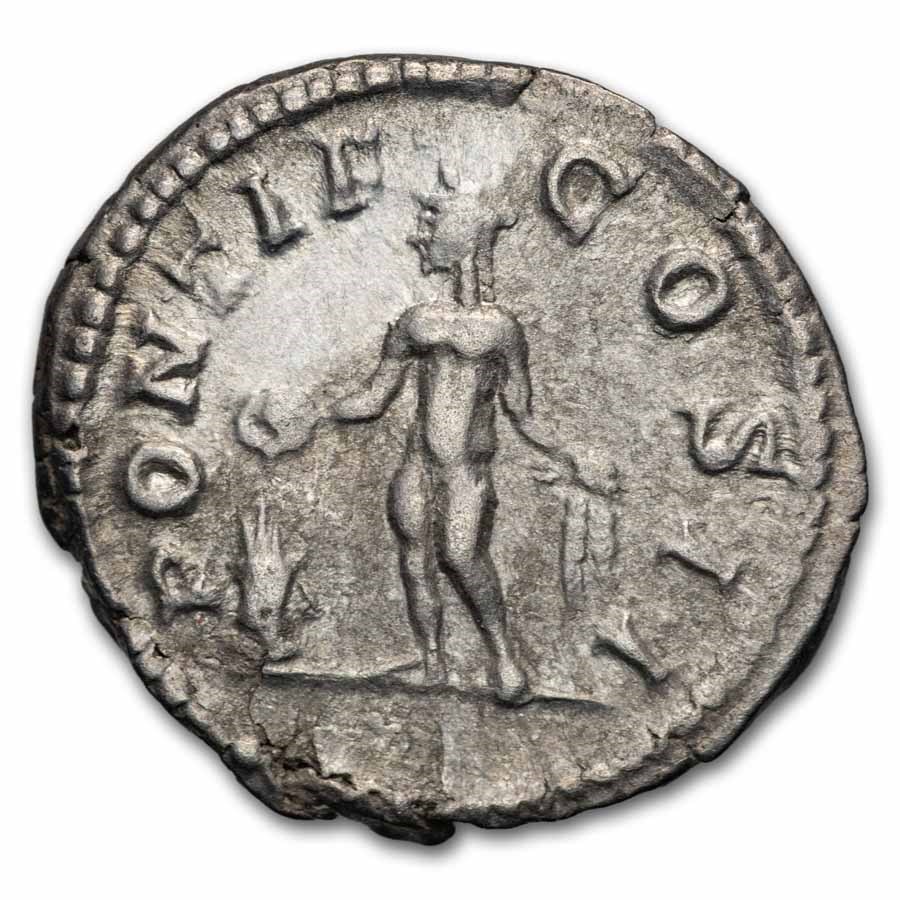 Roman Empire AR Denarius Geta 198-209 AD AU (RIC IV 59a)
