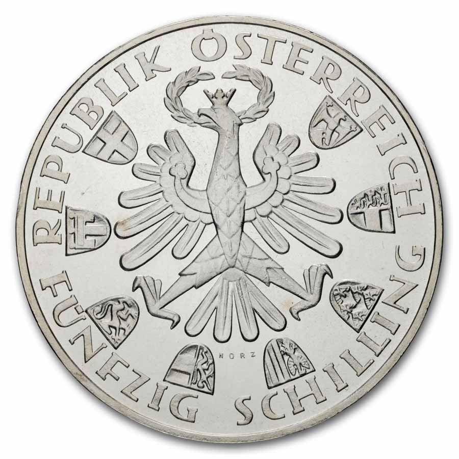 1959 Austria Silver 50 Schilling 150th Tyrol Proof