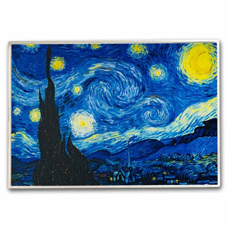 2026 Rep. of Cameroon 1 oz Silver Art Gallery: Starry Night
