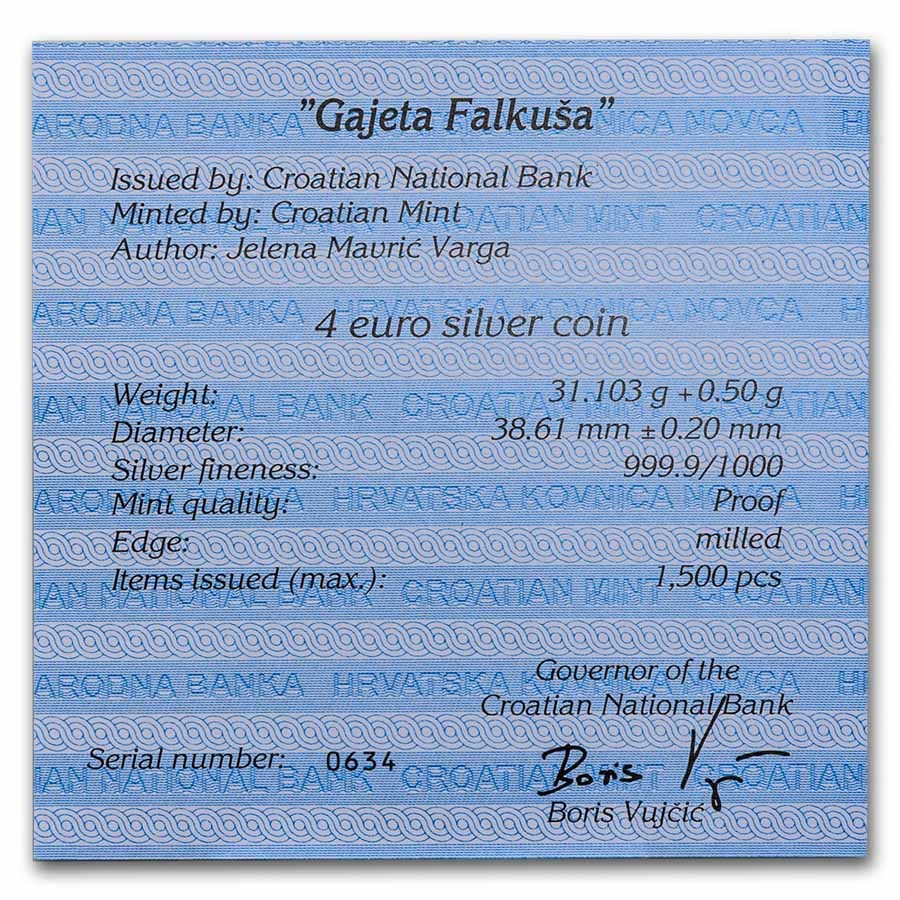 2025 Croatia 1 oz Silver Gajeta Falkuša (Boat) Proof
