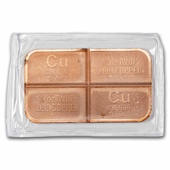 1 oz Copper Bar - Divisible 1/4 oz