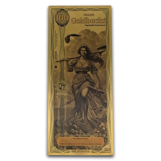 2026 100 Idaho Goldback - Aurum Gold Foil Note PCGS 70