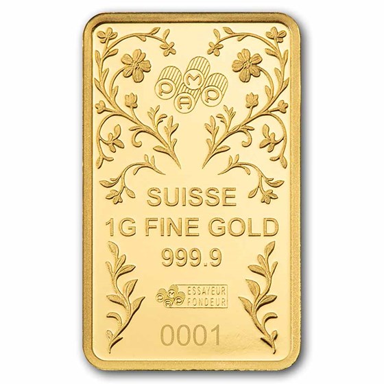 1 gram Gold Bar - PAMP Suisse Una &amp; The Lion (In Assay w/ Sleeve)