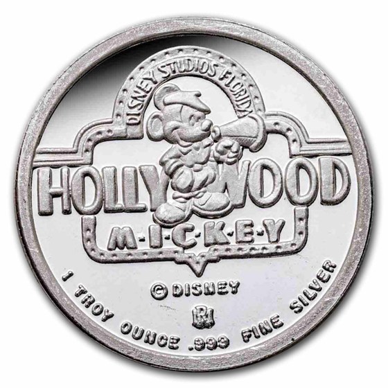 1 oz Silver Round - Hollywood Mickey (1932, Honorary Oscar, Cap.)