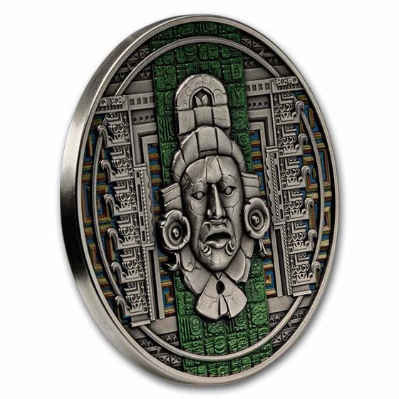 2025 Cameroon 2 oz Silver Antique Ancient Maya (with Box &amp; COA)