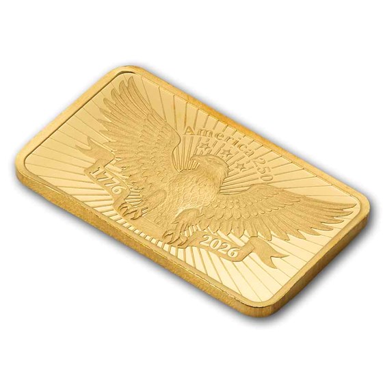 2.5 gram Gold Bar - PAMP 250th Anniversary of the USA