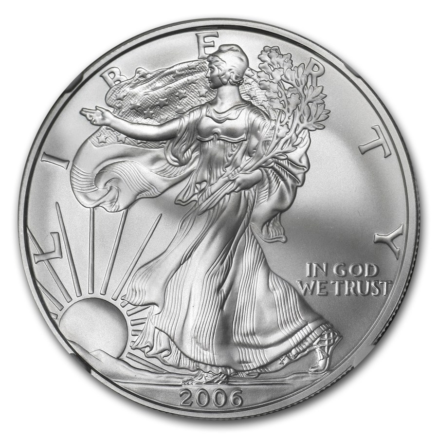 2006-W Burnished Silver Eagle MS-70 NGC (Silver Dollar Set)