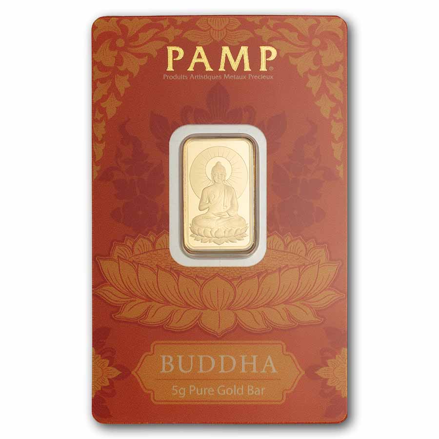 5 gram Gold Bar - PAMP Suisse Buddha (In Assay w/ Sleeve)