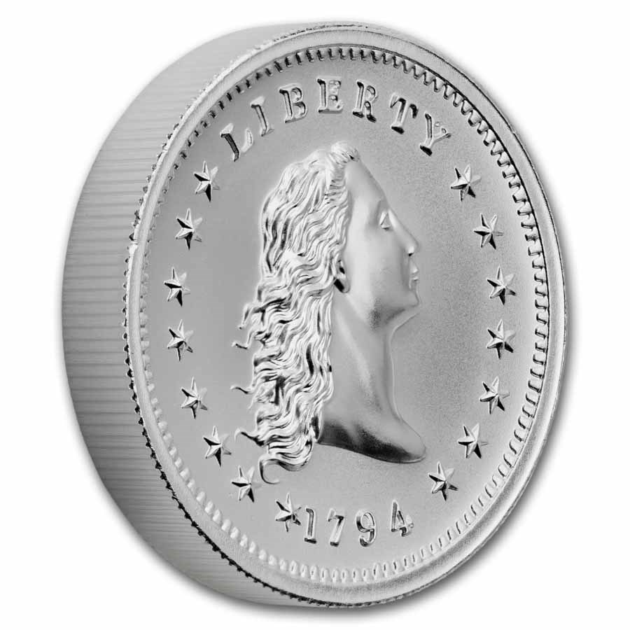 1 oz Silver High Relief Round - 1794 Flowing Hair Dollar