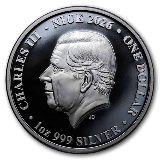 2026 Niue 1 oz Silver Chess Pawn Black Proof (with Box & COA)