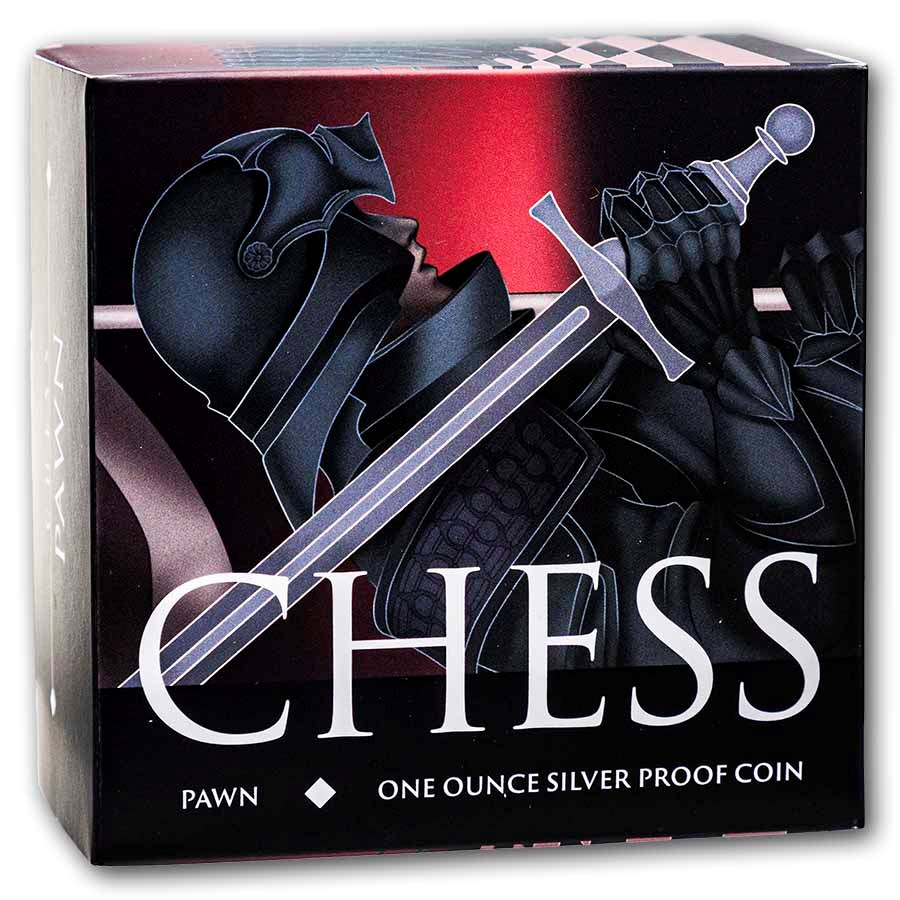2026 Niue 1 oz Silver Chess Pawn Black Proof (with Box & COA)
