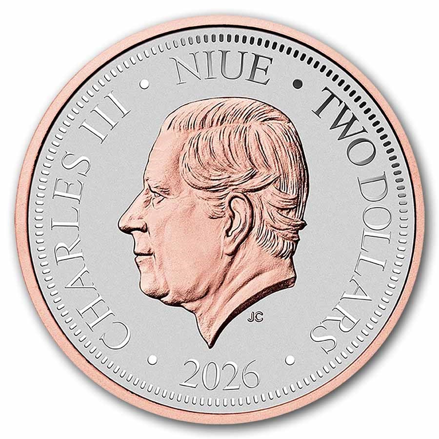 2026 Niue 1oz Ag $2 Super Incused Rose Gold Wedge-Tailed Eagle