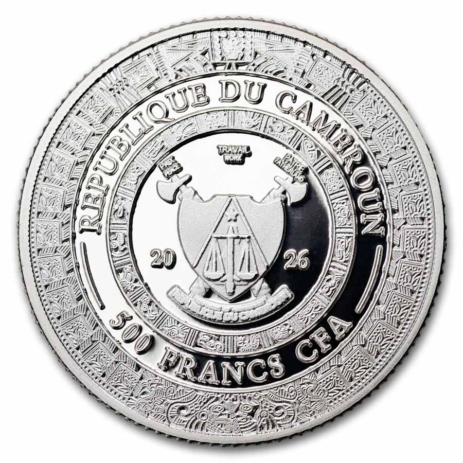 2026 Cameroon 1/4 oz Silver Mexican Cinco Grandes: Golden Eagle